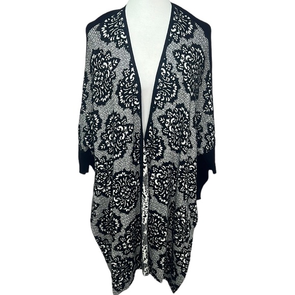 August Silk Drape Front Cardigan Black - Picture 1 of 5